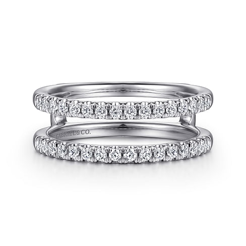 Gabriel & Co. 14K White Gold Jacket Wedding Band - NAGI