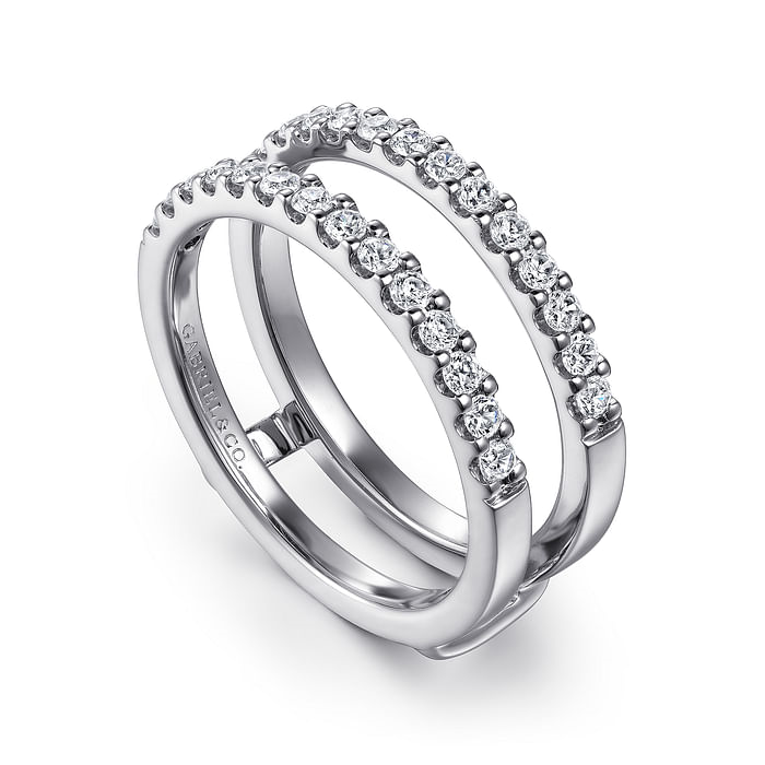 Gabriel & Co. 14K White Gold Jacket Wedding Band - NAGI