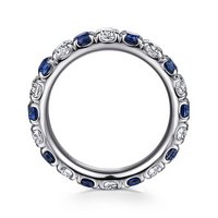 Gabriel & Co. 14K White Gold Pave Set Wedding Band - NAGI