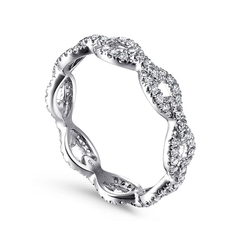 Gabriel & Co. 14K White Gold Eternity Wedding Band - NAGI