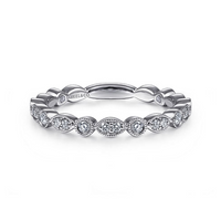 Gabriel & Co. 14K White Gold Stackable Wedding Band - NAGI