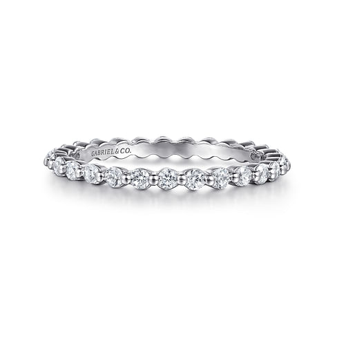 Gabriel & Co. 14K White Gold Eternity Wedding Band - NAGI