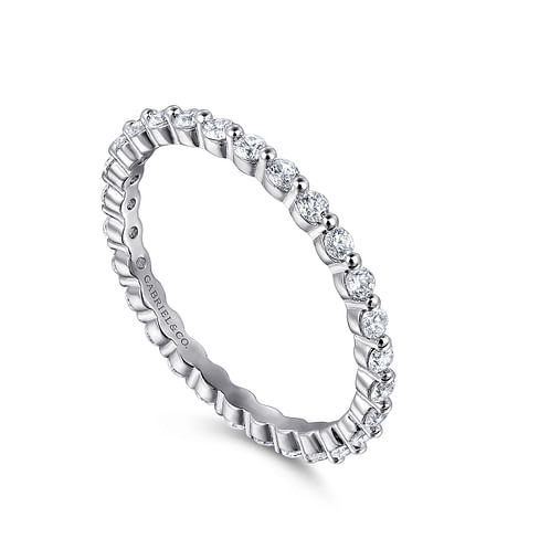 Gabriel & Co. 14K White Gold Eternity Wedding Band - NAGI
