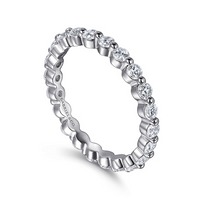 Gabriel & Co. 14K White Gold Single Prong Wedding Band - NAGI