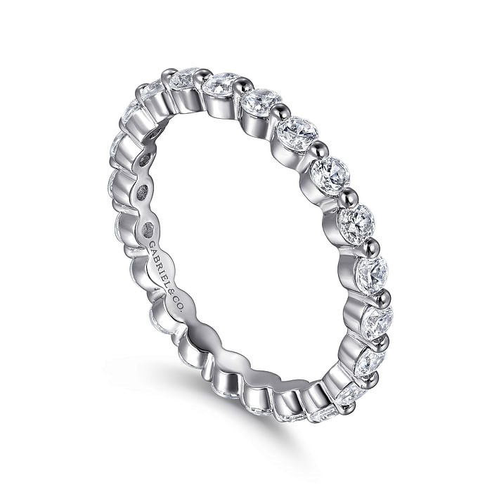 Gabriel & Co. 14K White Gold Single Prong Wedding Band - NAGI
