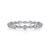 Gabriel & Co. 14K White Gold Prong Set Wedding Band - NAGI