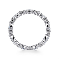 Gabriel & Co. 14K White Gold Prong Set Wedding Band - NAGI