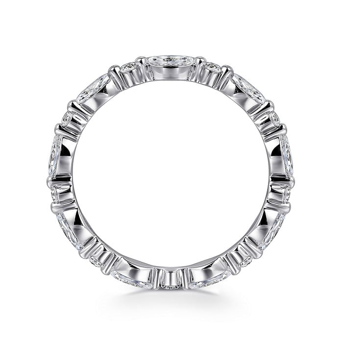 Gabriel & Co. 14K White Gold Prong Set Wedding Band - NAGI