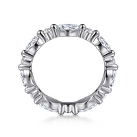 Gabriel & Co. 14K White Gold Prong Set Wedding Band - NAGI