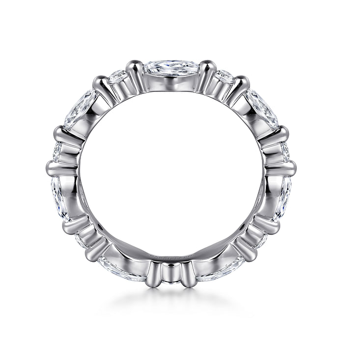 Gabriel & Co. 14K White Gold Prong Set Wedding Band - NAGI