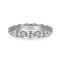 Gabriel & Co. 14K White Gold Prong Set Wedding Band - NAGI
