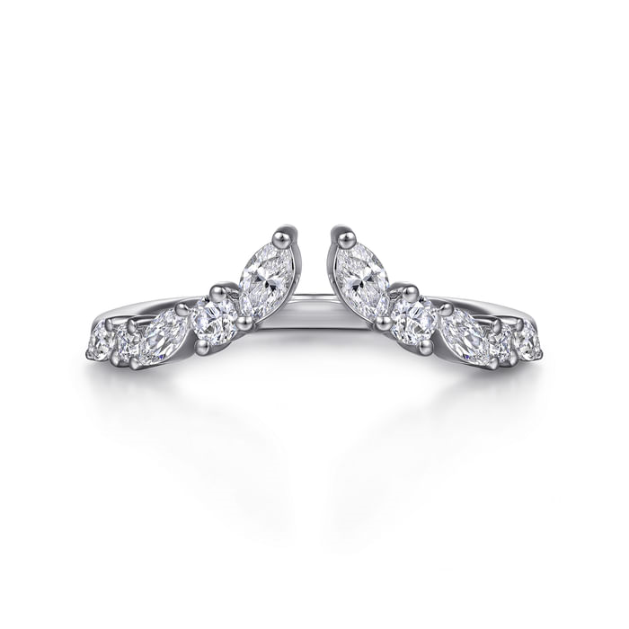 Gabriel & Co. 14K White Gold Marquise and Round Diamond Band - NAGI