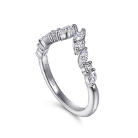 Gabriel & Co. 14K White Gold Marquise and Round Diamond Band - NAGI