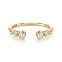 Gabriel & Co. 14K Yellow Gold Bezel Set Round Diamond Band - NAGI