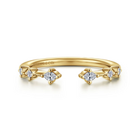 Gabriel & Co. 14K Yellow Gold Marquise and Round Station Diamond Band - NAGI