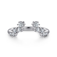 Gabriel & Co. 14K White Gold  Curved Cluster Diamond Ring