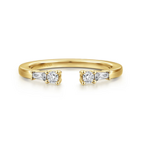 Gabriel & Co. 14K Yellow Gold Baguette and Round Diamond Band - NAGI