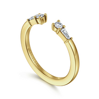 Gabriel & Co. 14K Yellow Gold Baguette and Round Diamond Band - NAGI