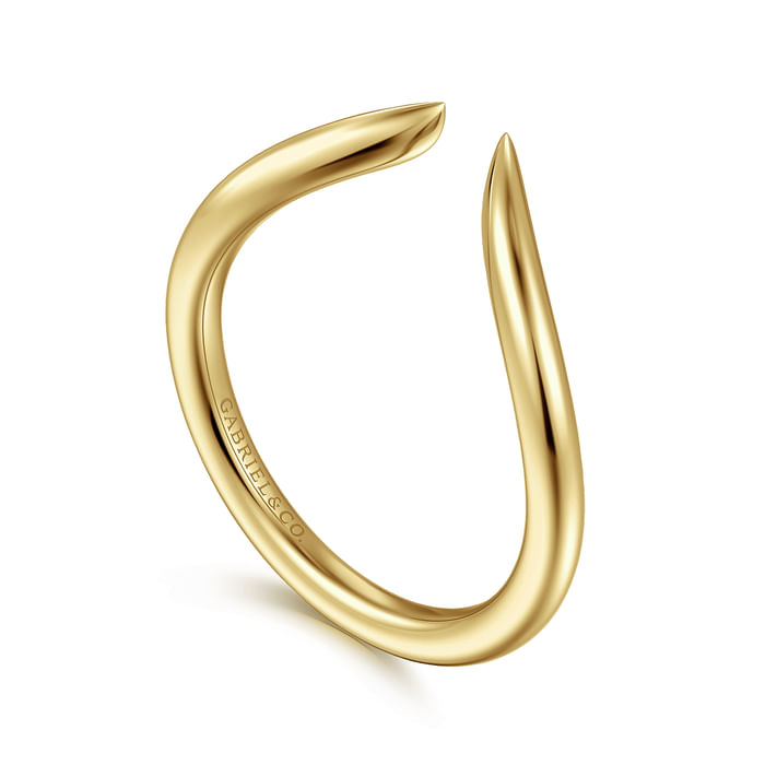 Gabriel & Co. 14K Yellow Gold  Curved Open Band - NAGI