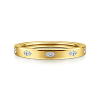 Gabriel & Co. 14K Yellow Gold 5 Stone Burnish Set Marquise Diamond Band - NAGI