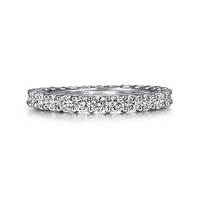 Gabriel & Co. 14K White Gold Shared Prong Wedding Band - NAGI