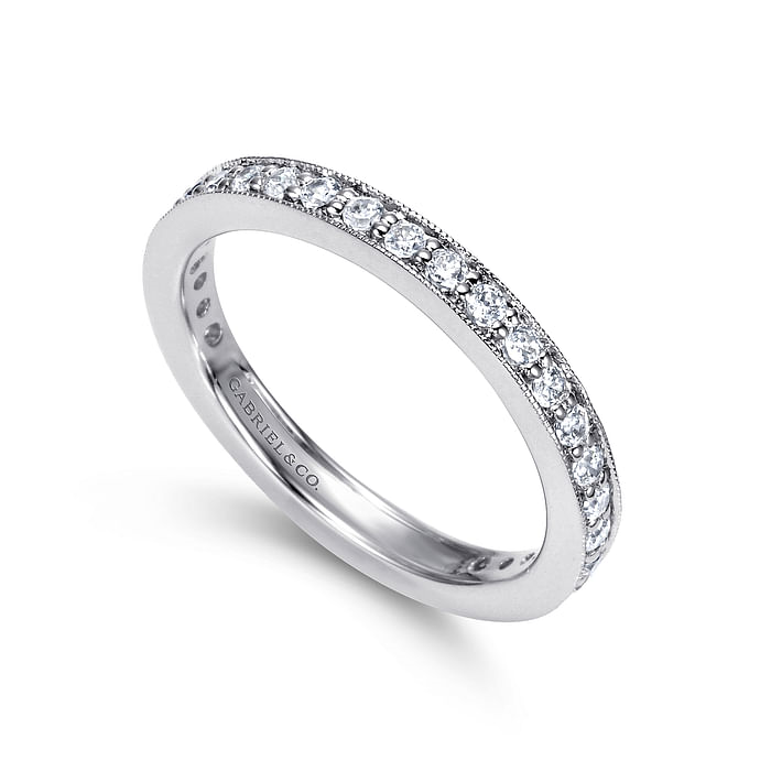 Gabriel & Co. 14K White Gold Channel Set Wedding Band - NAGI