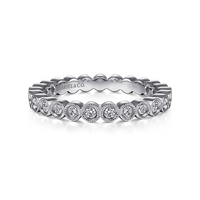 Gabriel & Co. 14K White Gold Bezel Set Wedding Band