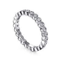 Gabriel & Co. 14K White Gold Bezel Set Wedding Band