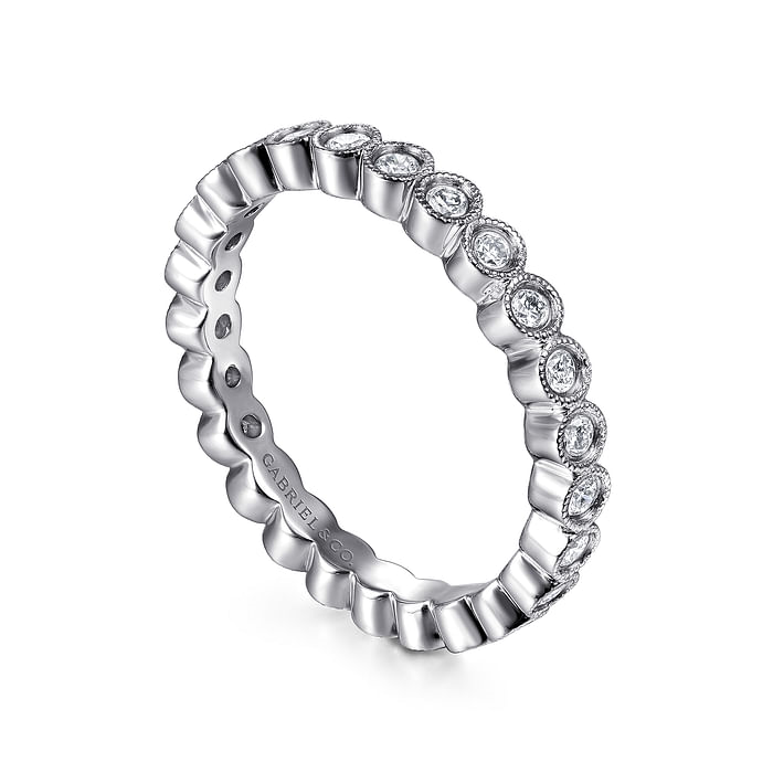 Gabriel & Co. 14K White Gold Bezel Set Wedding Band