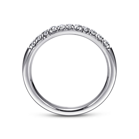 Gabriel & Co. 14K White Gold French Pave Wedding Band - NAGI