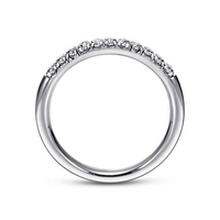 Gabriel & Co. 14K White Gold French Pave Wedding Band - NAGI