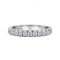 Gabriel & Co. 14K White Gold French Pave Wedding Band