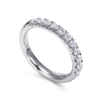 Gabriel & Co. 14K White Gold French Pave Wedding Band