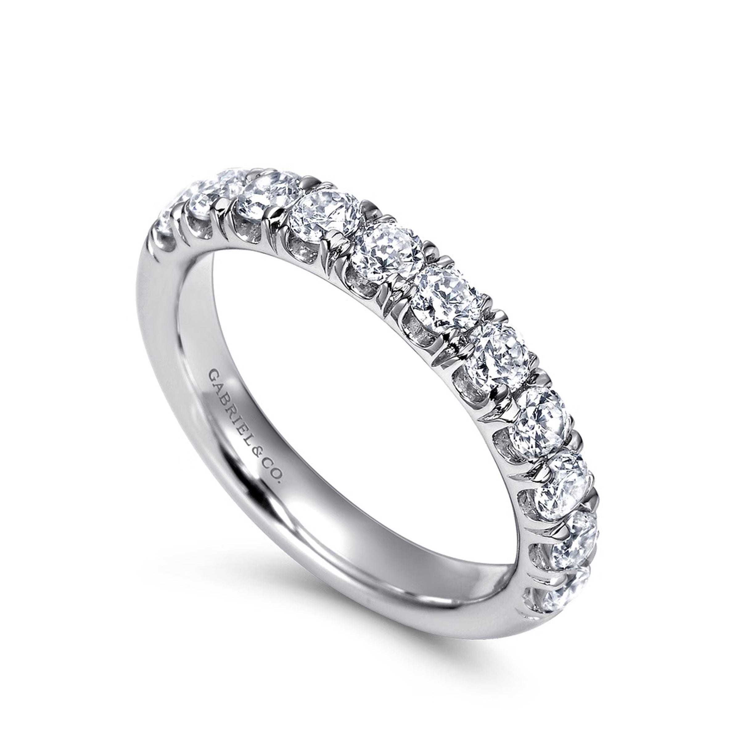 14K White Gold French Pave Lab Grown Diamond Wedding Band