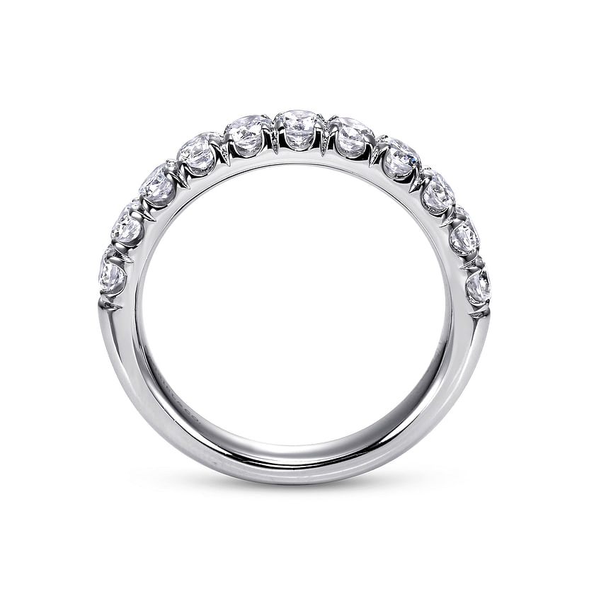 14K White Gold French Pave Lab Grown Diamond Wedding Band