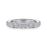 Gabriel & Co. 14K White Gold Shared Prong Wedding Band - NAGI