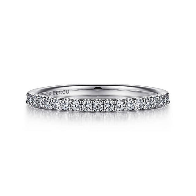 Gabriel & Co. 14K White Gold Shared Prong Wedding Band - NAGI