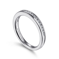 Gabriel & Co. 14K White Gold Channel Set Wedding Band - NAGI