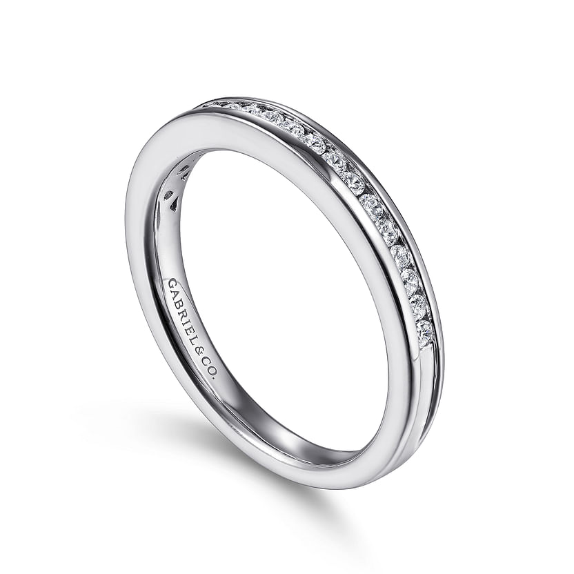 Gabriel & Co. 14K White Gold Channel Set Wedding Band - NAGI