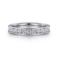 Gabriel & Co. 14K White Gold Channel Set Wedding Band