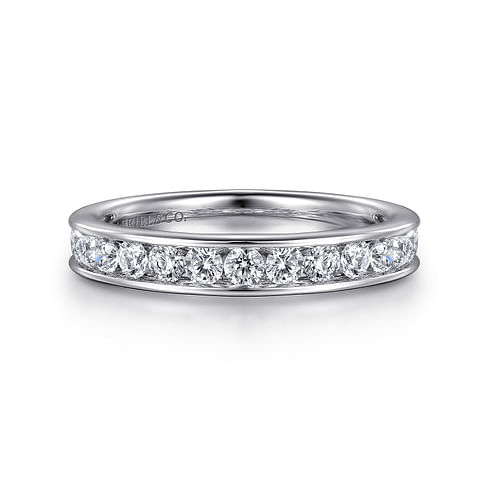 Gabriel & Co. 14K White Gold Channel Set Wedding Band