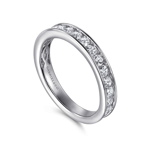 Gabriel & Co. 14K White Gold Channel Set Wedding Band - NAGI