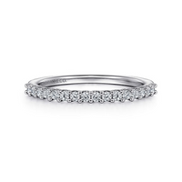 Gabriel & Co. 14K White Gold Shared Prong Wedding Band - NAGI