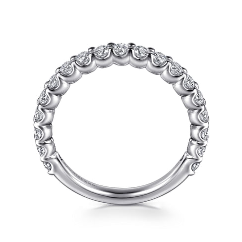 Gabriel & Co. 14K White Gold Prong Set Wedding Band - NAGI