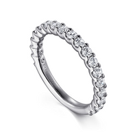 Gabriel & Co. 14K White Gold Prong Set Wedding Band - NAGI