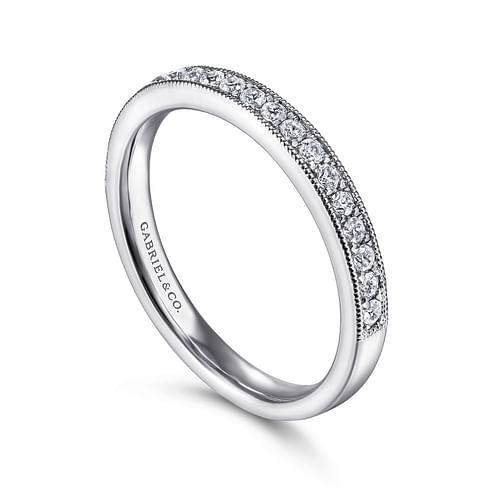 Gabriel & Co. 14K White Gold Stackable Wedding Band - NAGI