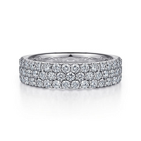 Gabriel & Co. 14K White Gold Prong Set Wedding Band - NAGI