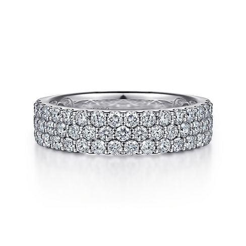 Gabriel & Co. 14K White Gold Prong Set Wedding Band - NAGI