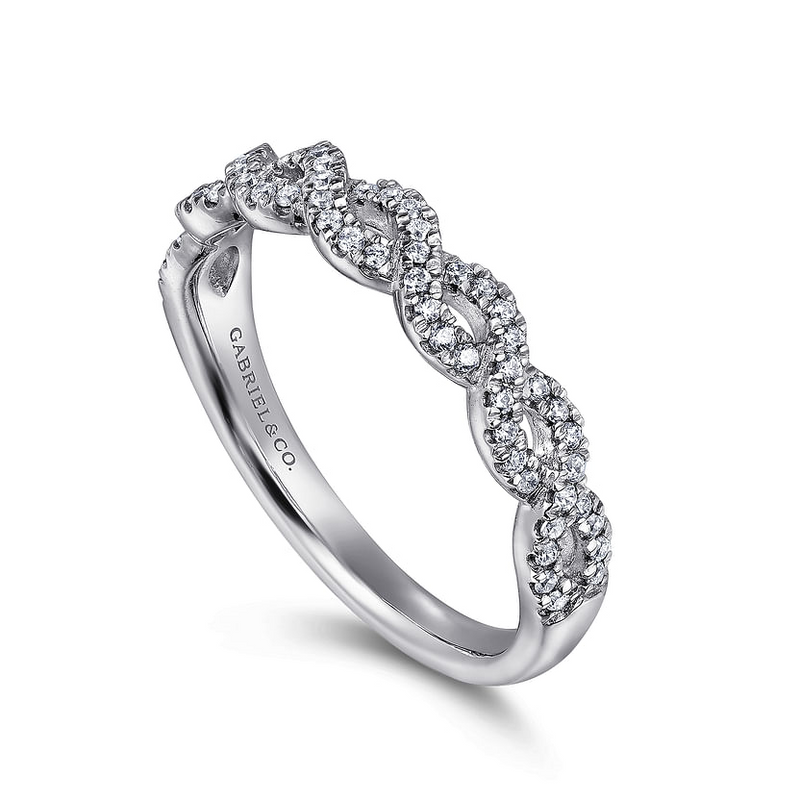 Gabriel & Co. 14K White Gold Twisted Wedding Band - NAGI