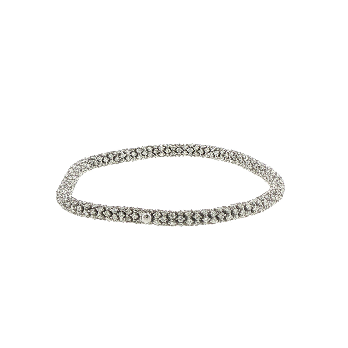 14K White Gold Pave Diamond Tennis Bracelet, 5.99 Carats